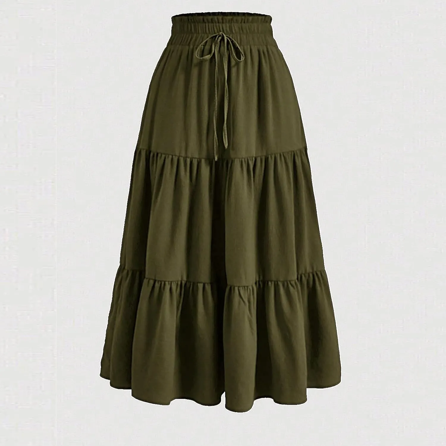 Boho Skirt Maxi Spring Flowy Boho Comfy Tiered Western Midi Skirt