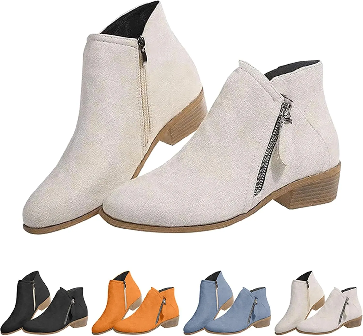 Booties for Women Low Heel Womens Platform Boots Flat Ankle Boots Winter for Women 2024 Trendy Boots for Women Ankle Booties Sexy High Heels without Lace Lace Up Ankle Boots for Women Low Heel