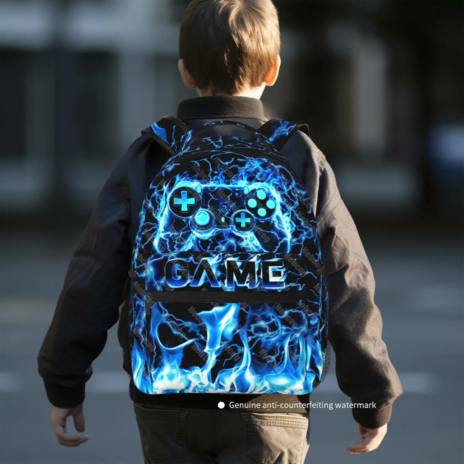 Boys Backpack For Kids School Backpack For Boys Children Game Bookbag Teens Elementary Middle School Backpacks for Boy 6-18 Waterproof Lightweight 17 Inches Travel Back Pack