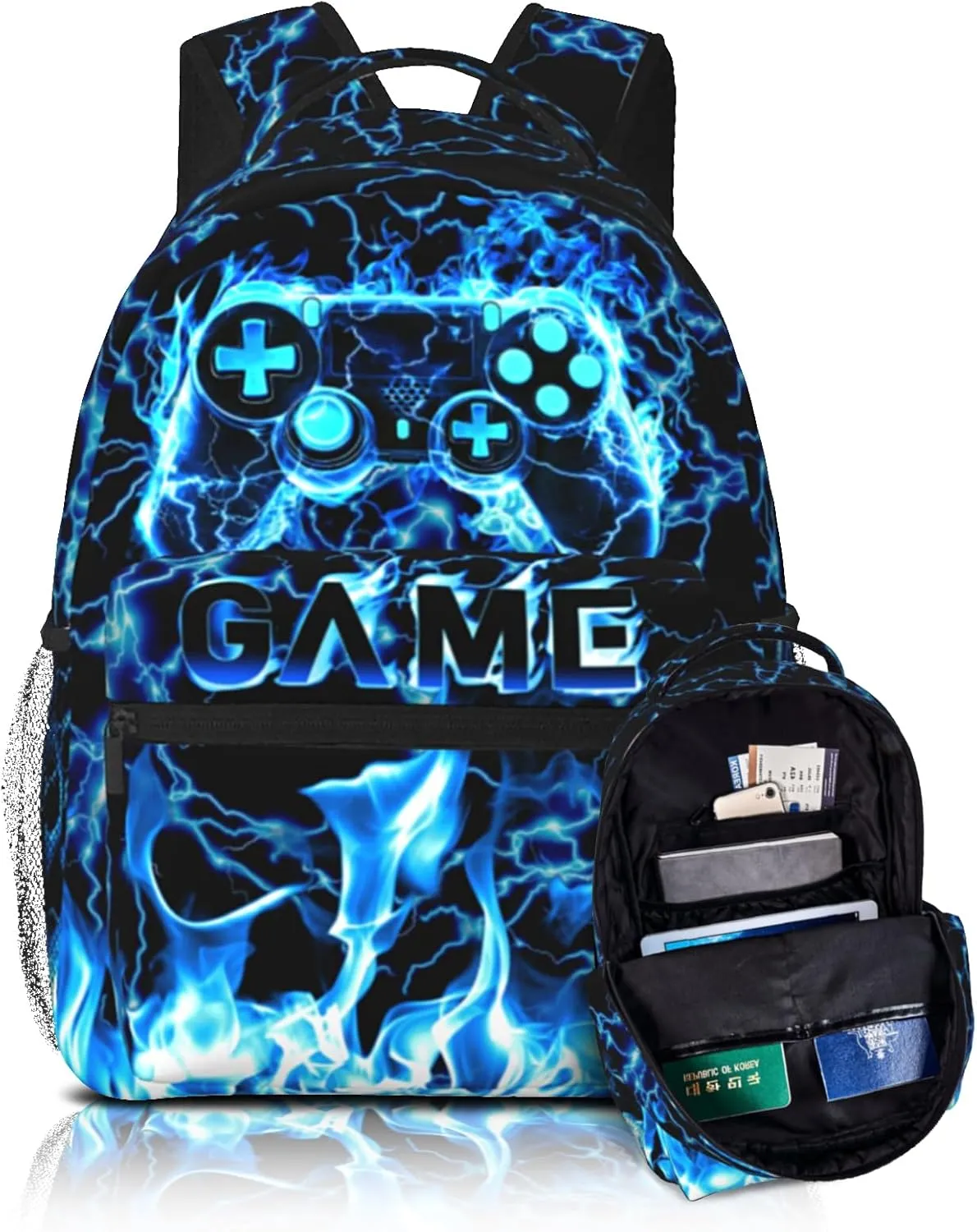 Boys Backpack For Kids School Backpack For Boys Children Game Bookbag Teens Elementary Middle School Backpacks for Boy 6-18 Waterproof Lightweight 17 Inches Travel Back Pack