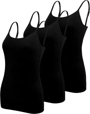 BQTQ 3 Pcs Womens Camisole Tank Top Spaghetti Strap Camisoles Ladies Undershirts