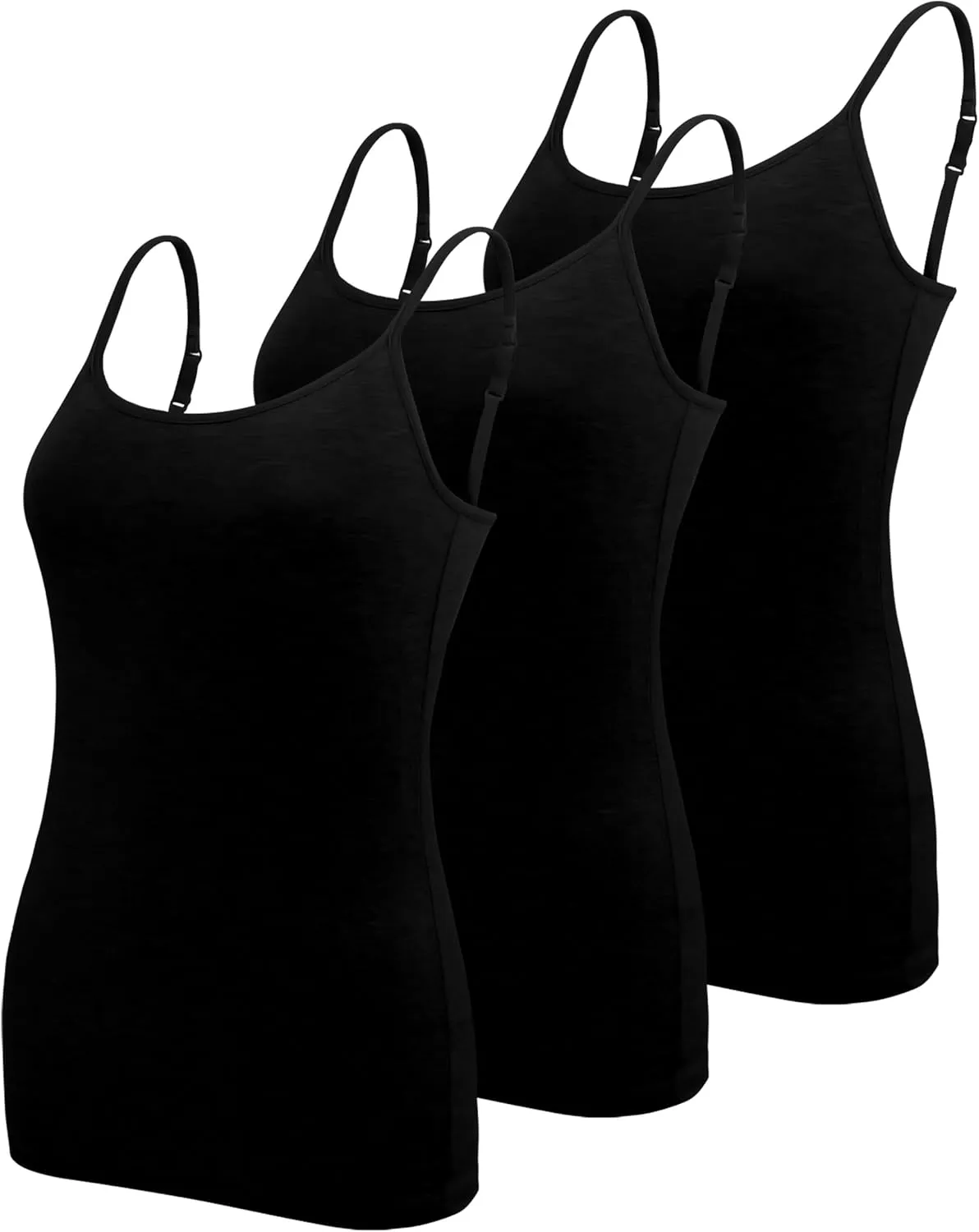 BQTQ 3 Pcs Womens Camisole Tank Top Spaghetti Strap Camisoles Ladies Undershirts
