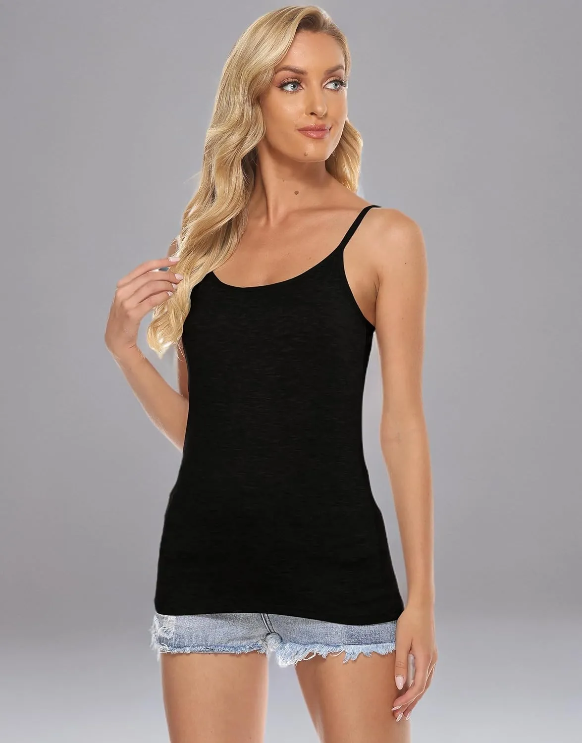 BQTQ 3 Pcs Womens Camisole Tank Top Spaghetti Strap Camisoles Ladies Undershirts