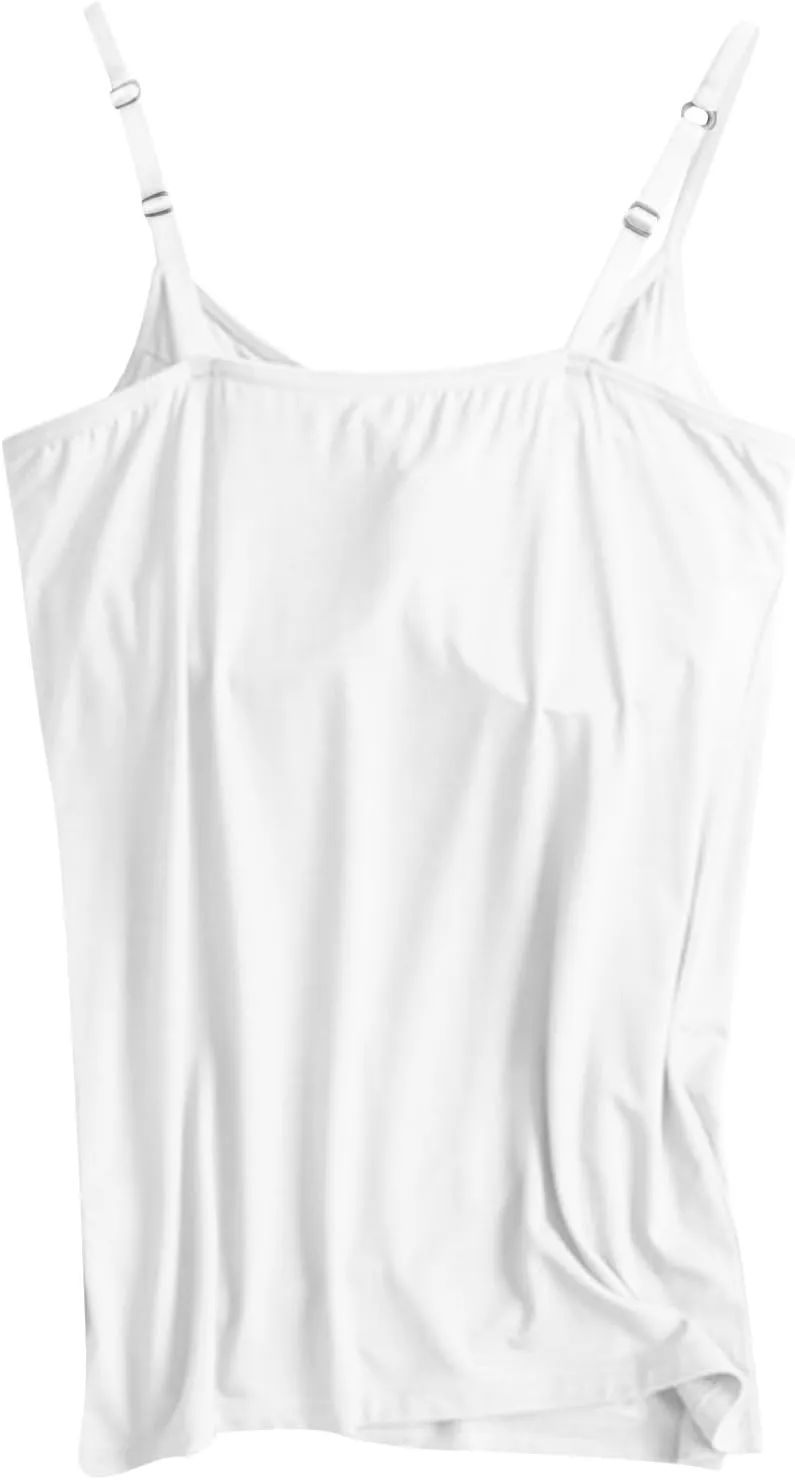 Built in Bra Tank Tops for Women 2024 Trendy Adjustable Spaghetti Padded Bra Camisole Basic Undershirts Yoga Tops