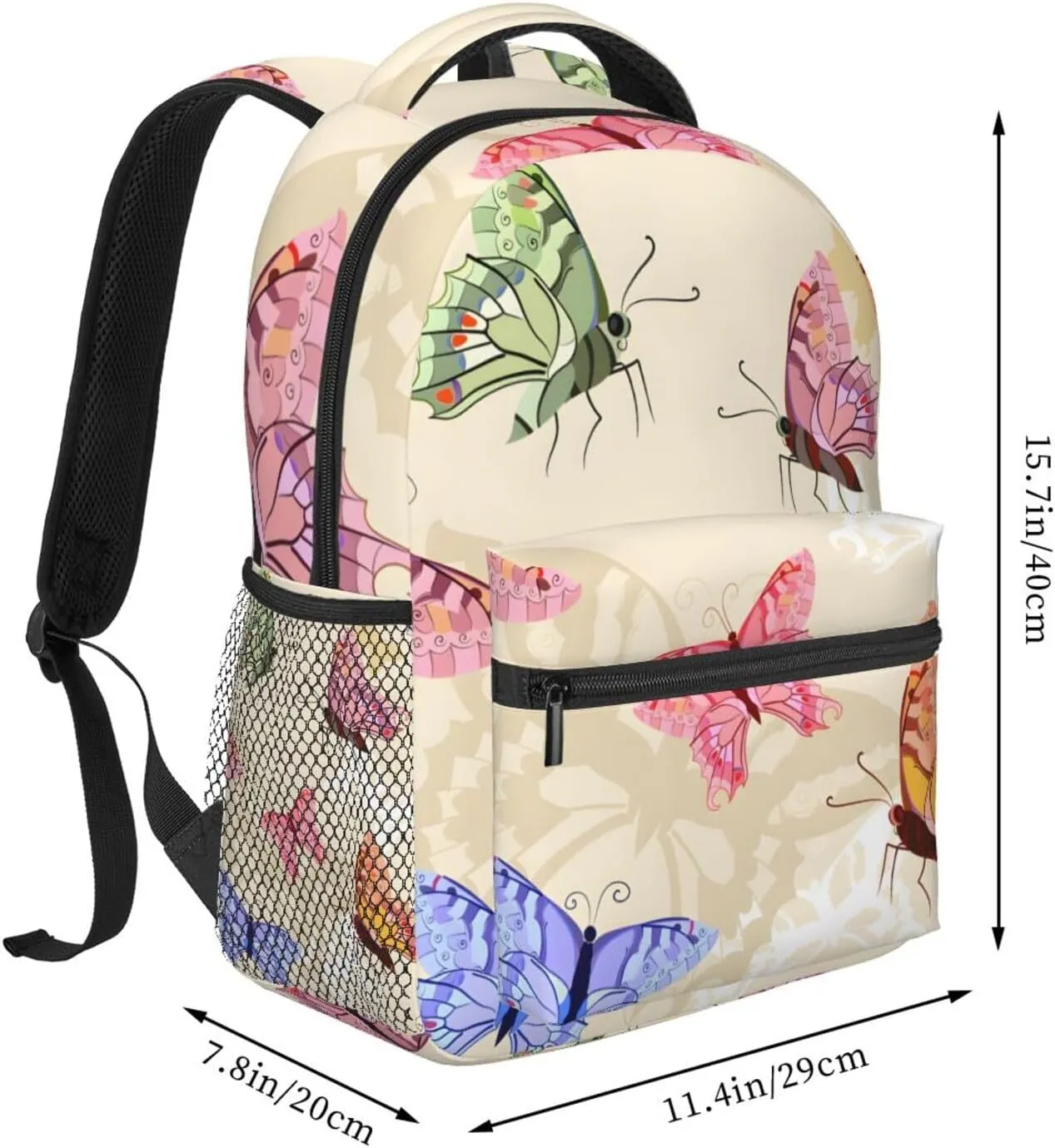 Butterfly Travel Laptop Backpack for Women Lightweight College Backpack Adjustable Fits 15.6 Inch Laptop Bag Waterproof for Men, Gym