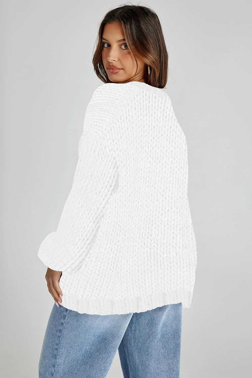 Cakulo Womens Chunky Cardigan Sweaters Trendy 2024 Oversized Winter Knit Sweater Coats Open Front Cardigans
