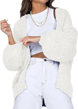 Cakulo Womens Chunky Cardigan Sweaters Trendy 2024 Oversized Winter Knit Sweater Coats Open Front Cardigans