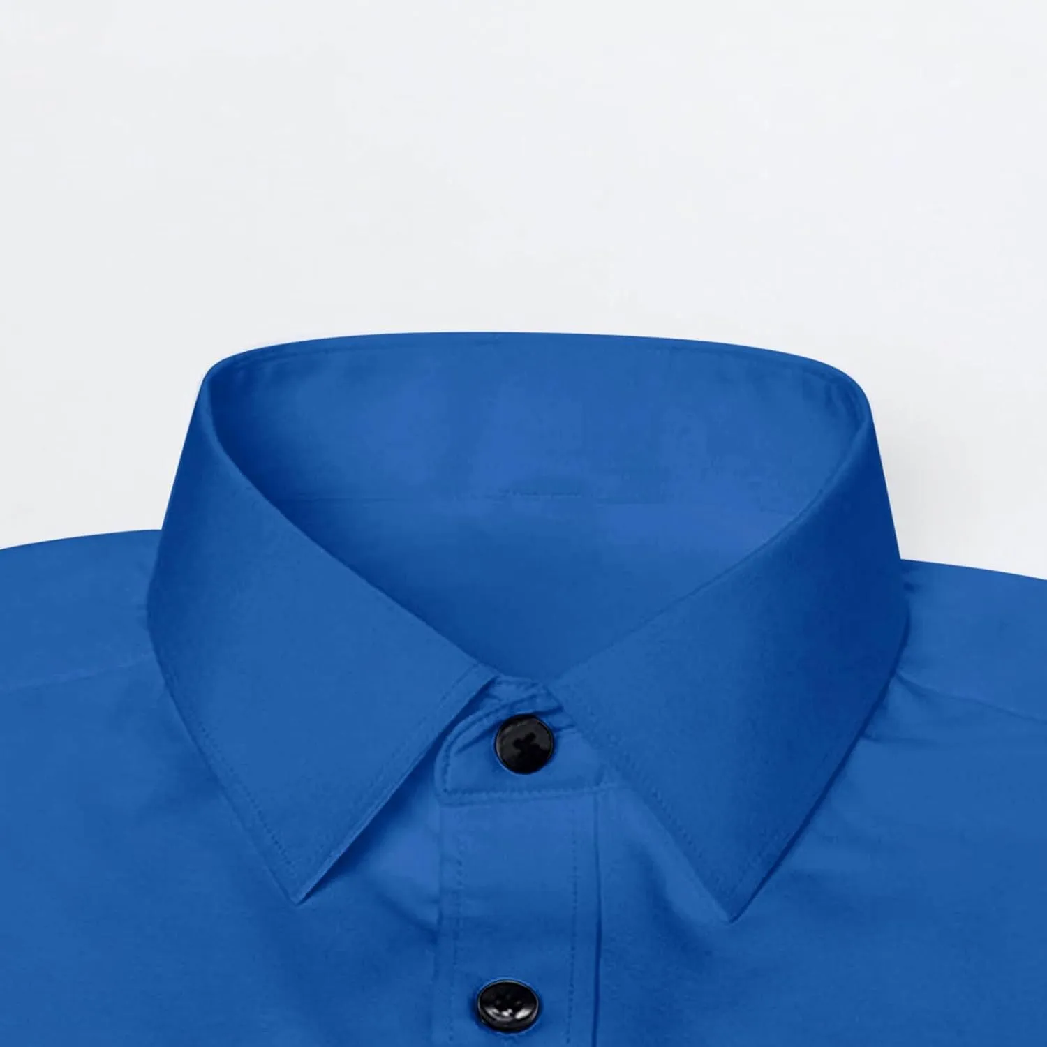 Cambkatl Men's Slim Fit Dress Shirts Stretch Long Sleeve Classic Solid Business Casual Button Down Shirts