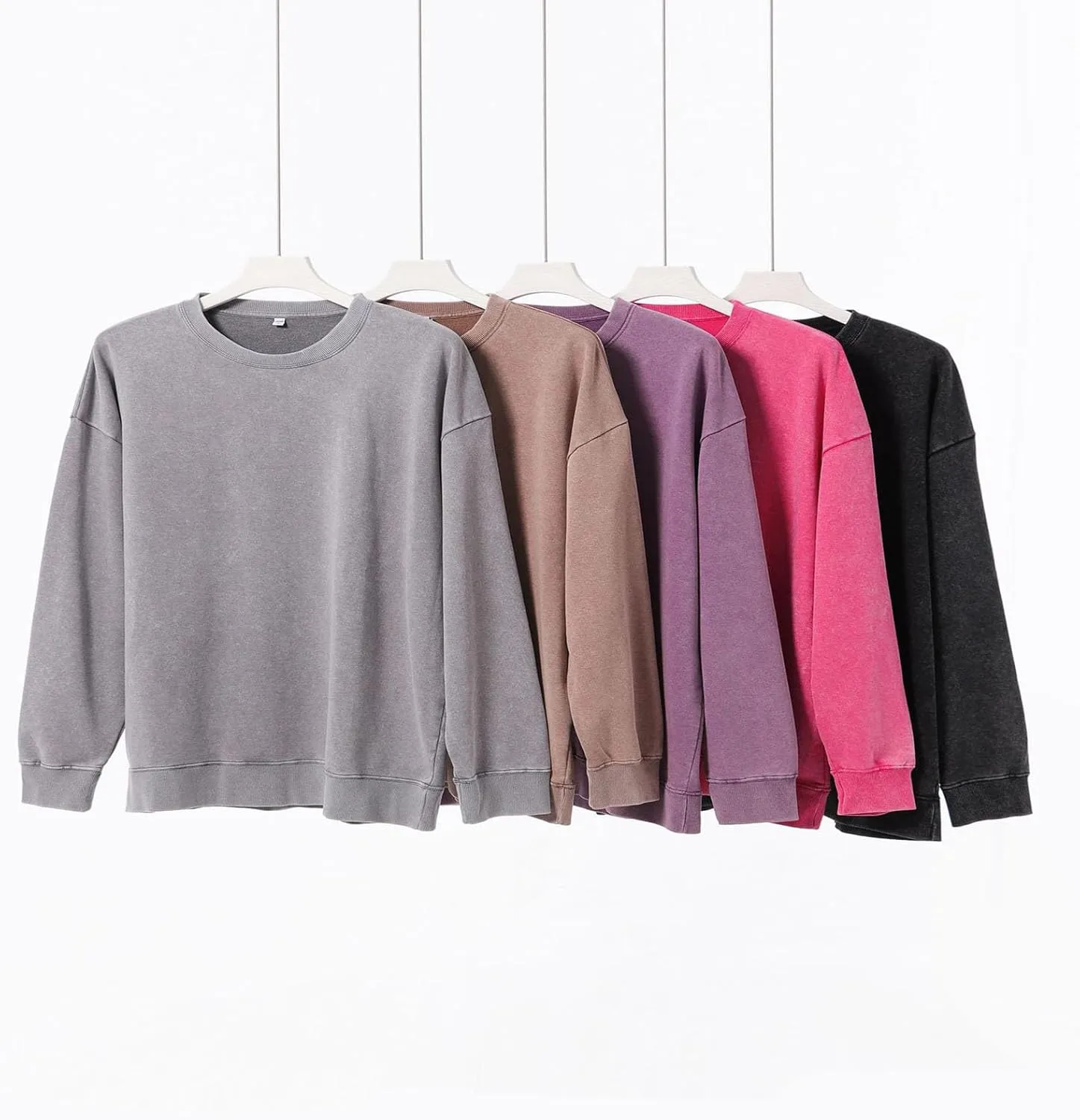 Cambkatl Vintage Heavyweight Sweatshirt for Men Stylish Distressed Crewneck Casual Long Sleeve Pullover Loose Outwear Tops