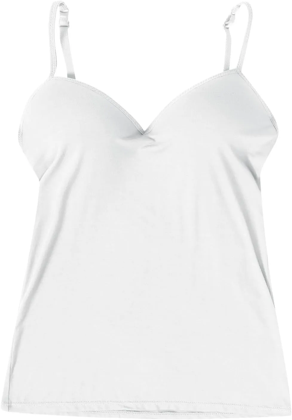 Camisole Tops for Women Built in Bra Adjustable Spaghetti Strap Shelf Bra Tank Tops Wireless Yoga Workout Padded Cami