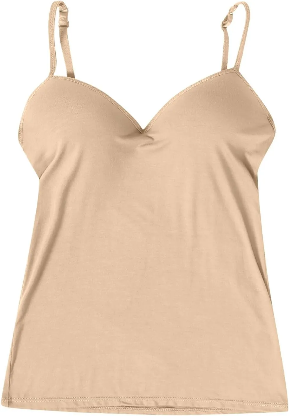 Camisole Tops for Women Built in Bra Adjustable Spaghetti Strap Shelf Bra Tank Tops Wireless Yoga Workout Padded Cami
