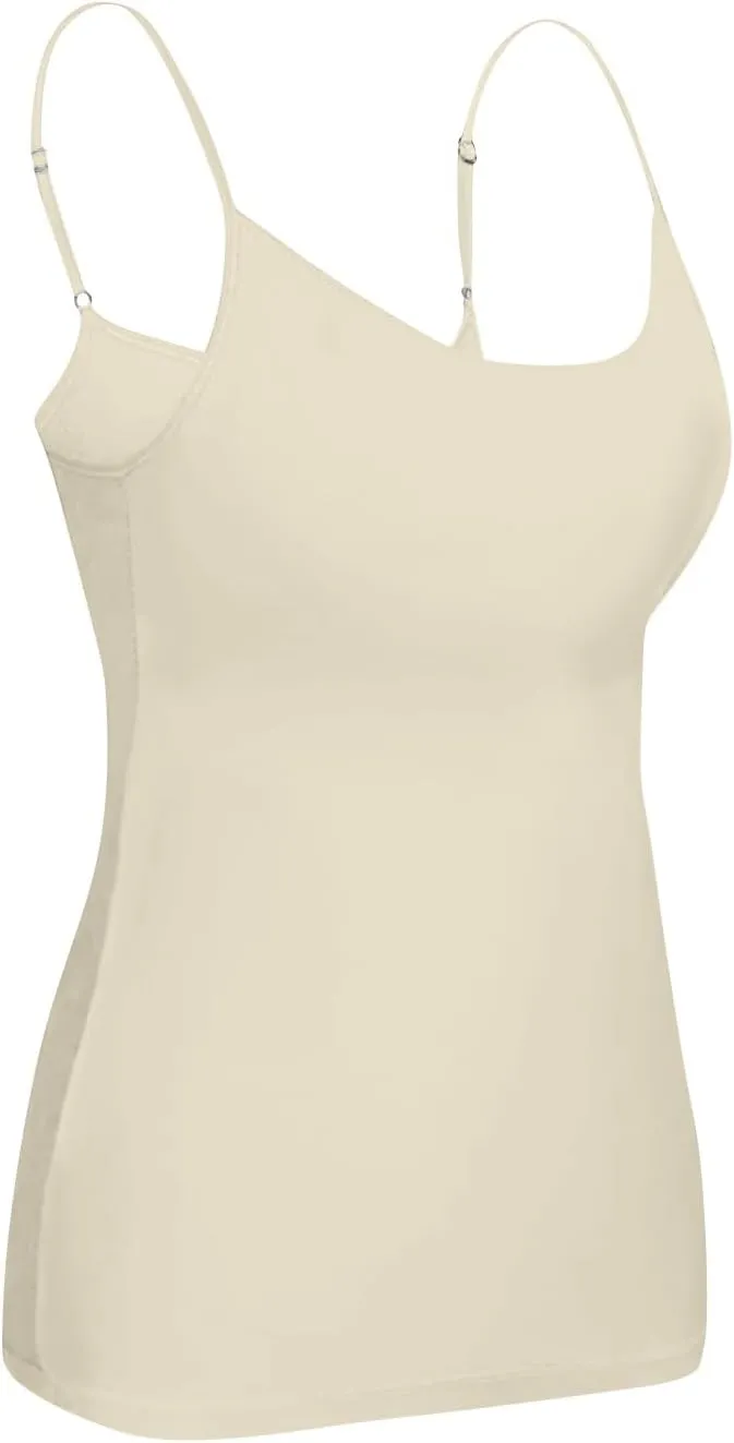 Camisole Tops for Women Built in Bra Adjustable Spaghetti Strap Workout Yoga Shirts Basic Tank Tops Layer Padded Bra