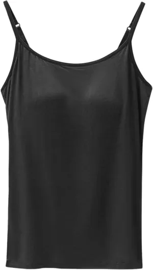 Camisole Tops for Women Built in Bra Plus Size Padded Tank Tops Camisole Spaghetti Strap Workout Athletic Tanktops