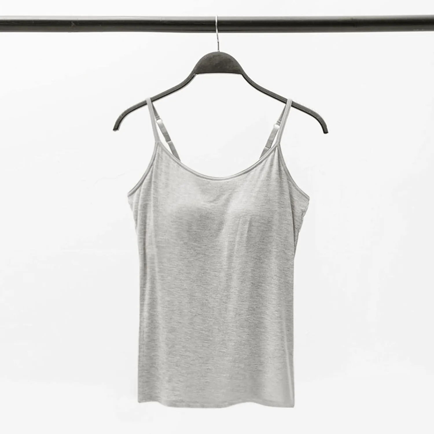 Camisole Tops for Women Built in Bra Plus Size Padded Tank Tops Camisole Spaghetti Strap Workout Athletic Tanktops