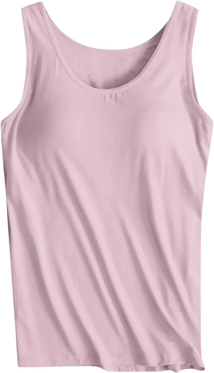 Camisole Tops for Women Running Sports Racerback Bras Plus Size Comfy Tank Tops Sleeveless Tanks with Built in Bra