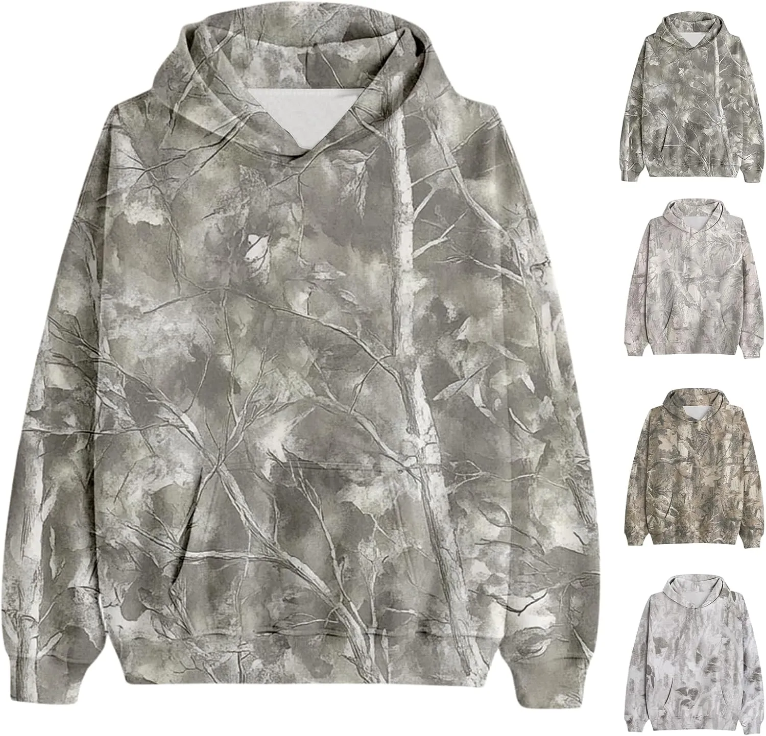 Camo Hoodie Womens Maple Leaf Print Oversized Hooded Sweatshirt Pullover Loose Casual Top Workout Athletic Hoodies