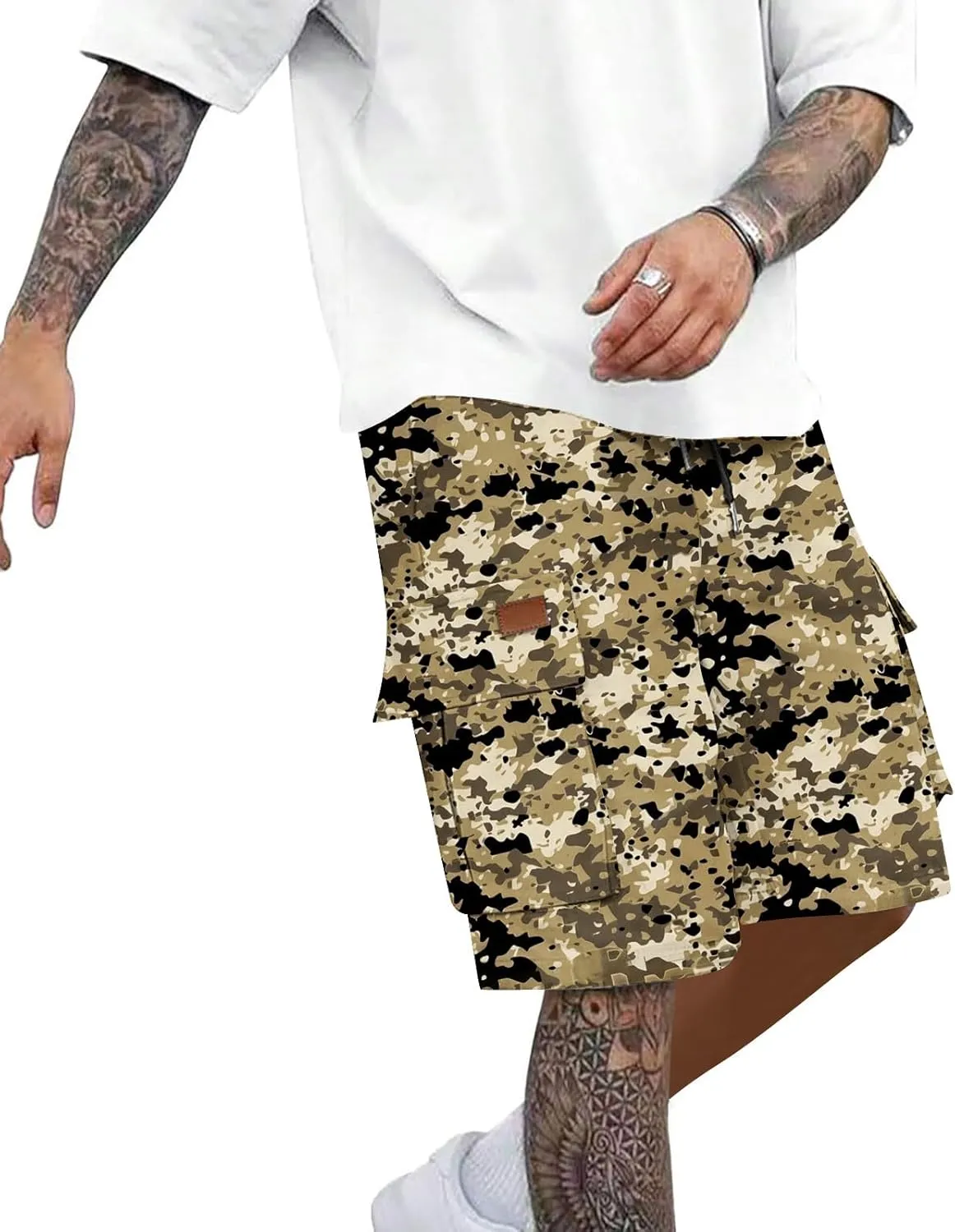 Camo Straight Leg Basic Cargo Shorts for Mens Fall Summer Loose Fit Trousers Pants Shorts Mens 2025 Y2K