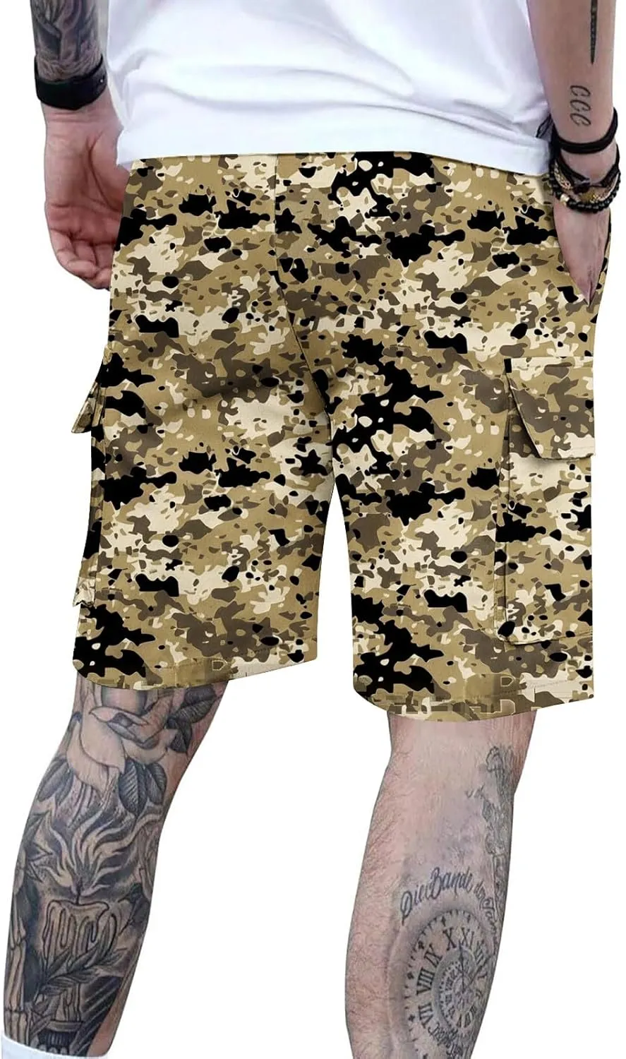 Camo Straight Leg Basic Cargo Shorts for Mens Fall Summer Loose Fit Trousers Pants Shorts Mens 2025 Y2K