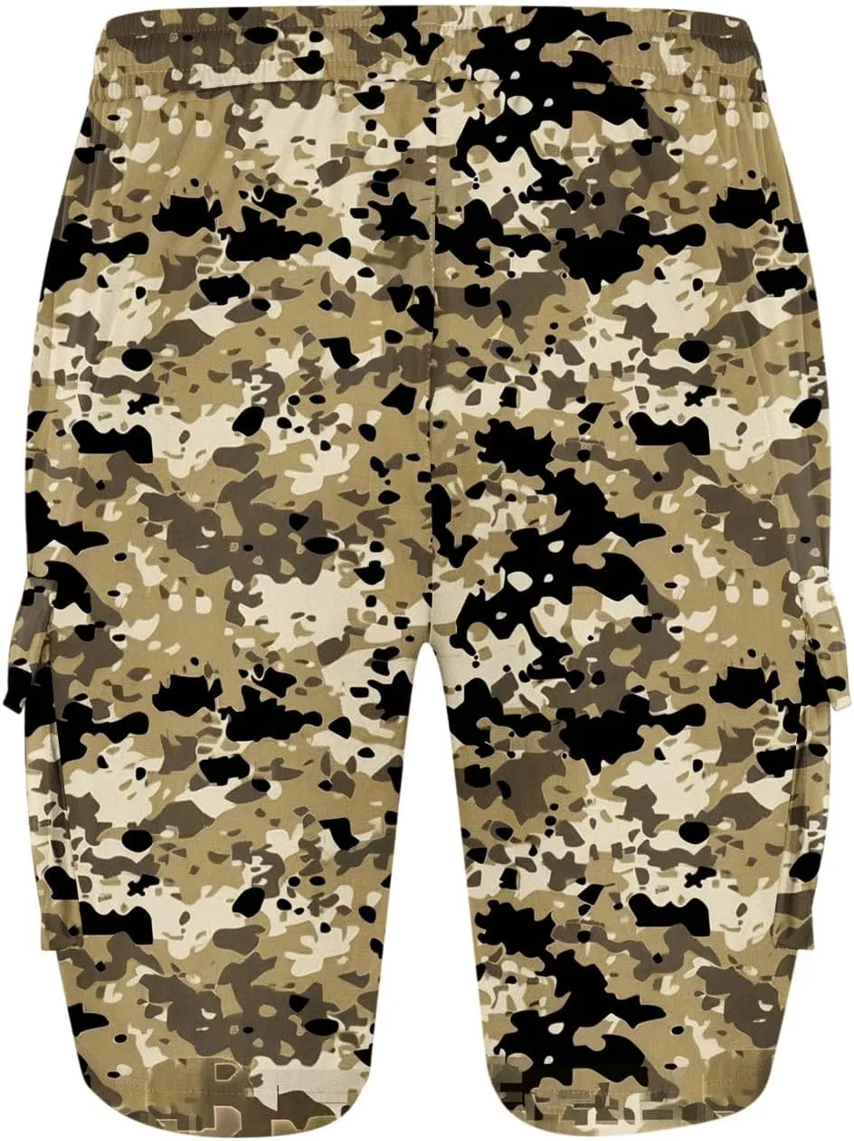 Camo Straight Leg Basic Cargo Shorts for Mens Fall Summer Loose Fit Trousers Pants Shorts Mens 2025 Y2K