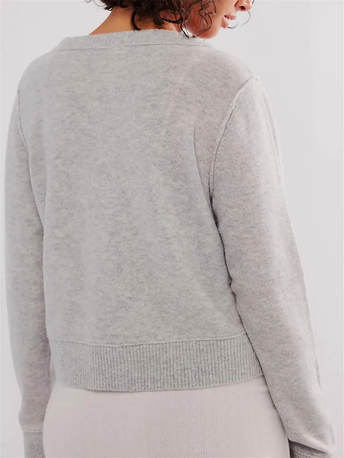 Cardigan Sweaters for Women Lightweight Crew Neck Button Down Long Sleeve Open Front Knit Cardigans