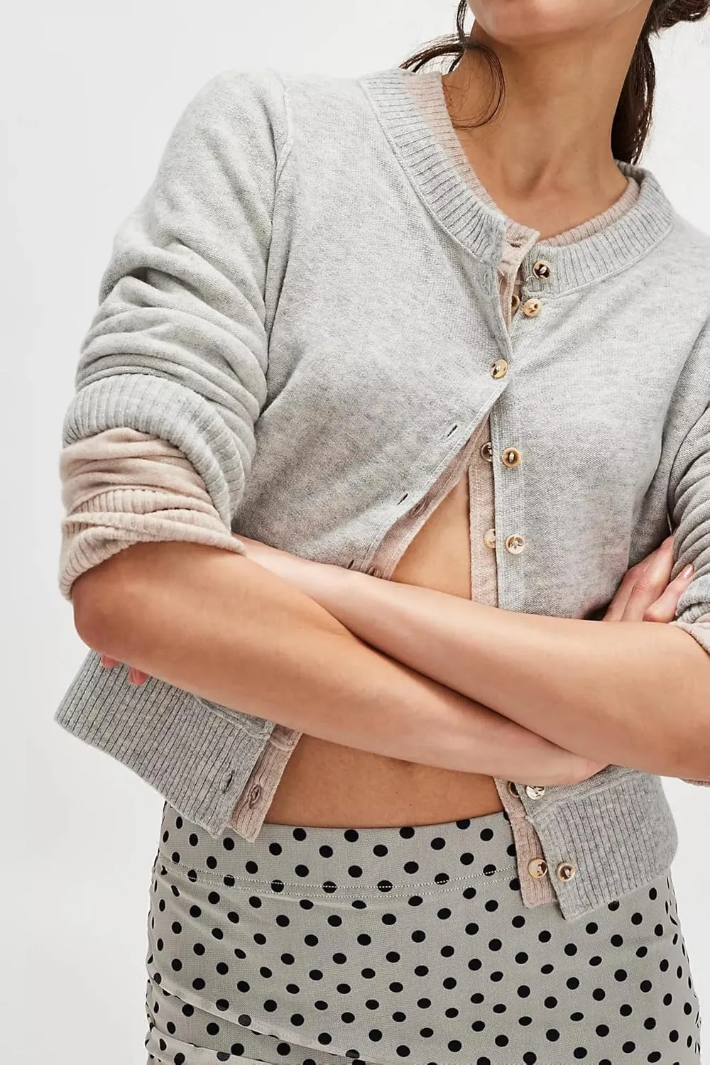 Cardigan Sweaters for Women Lightweight Crew Neck Button Down Long Sleeve Open Front Knit Cardigans
