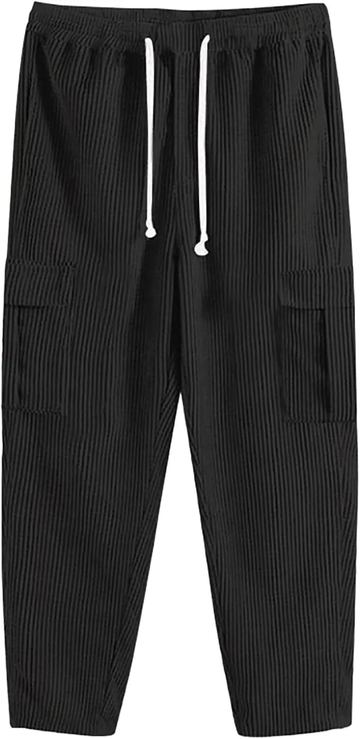 Cargo Pants for Men Big and Tall Pants for Men Stretch Men's Slim Fit Fleece Pants Winter Big and Tall Stretch Jogger