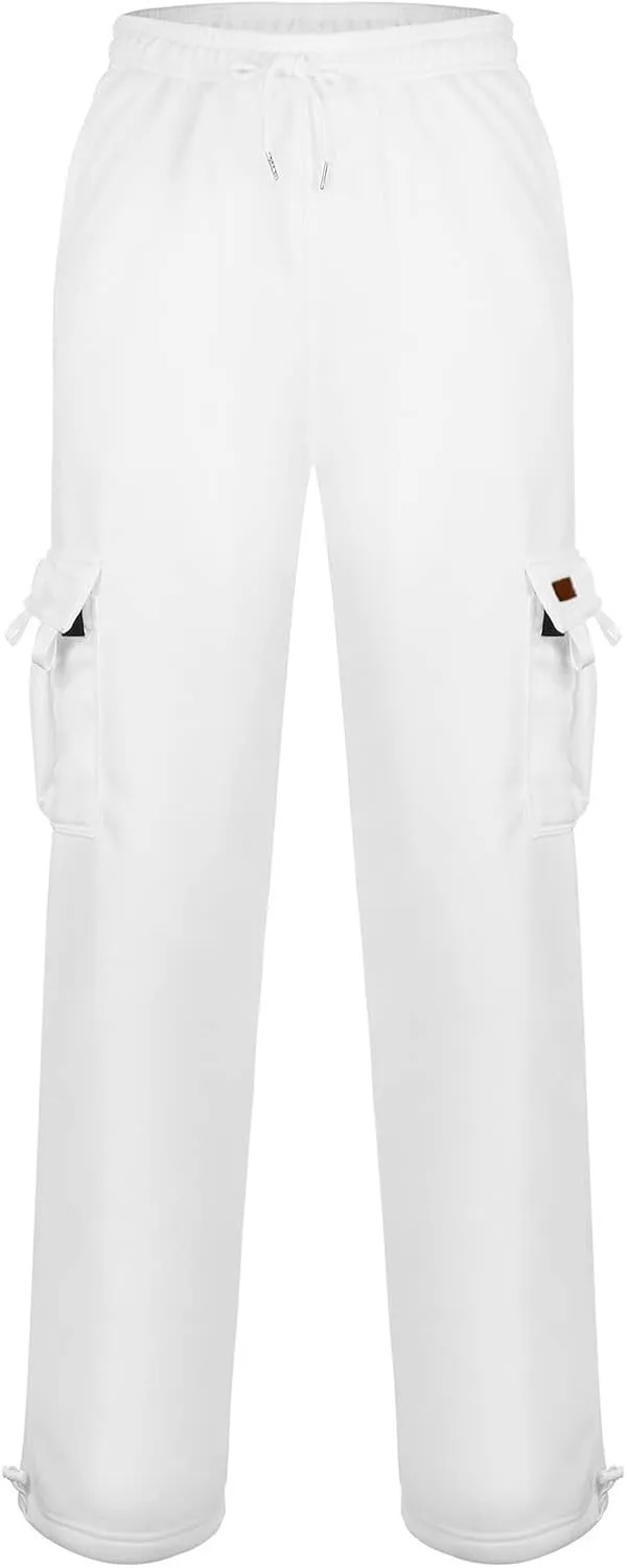 Cargo Pants For Men Mens Casual Heavyweight Cargo Fleece Sweatpants Stretch Elastic Sports Jogger Trousers Pants