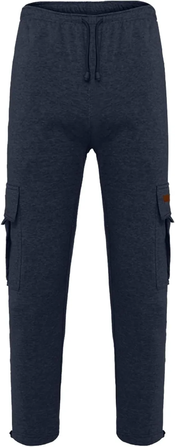 Cargo Pants For Men Men's Heavyweight Cargo Fleece Sweatpants Stretch Elastic Sports Jogger Fashion Trousers Pants