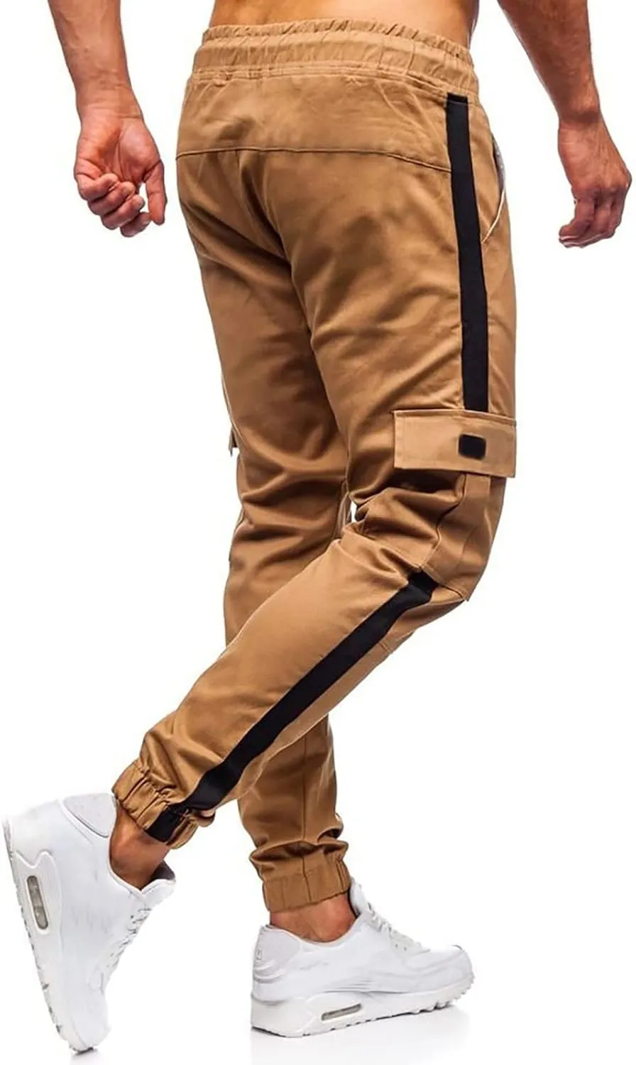 Cargo Pants for Men Relaxed Fit Slim Fit Tapered Gym Running Workout Pants Athletic Drawstring Joggers with Pockets
