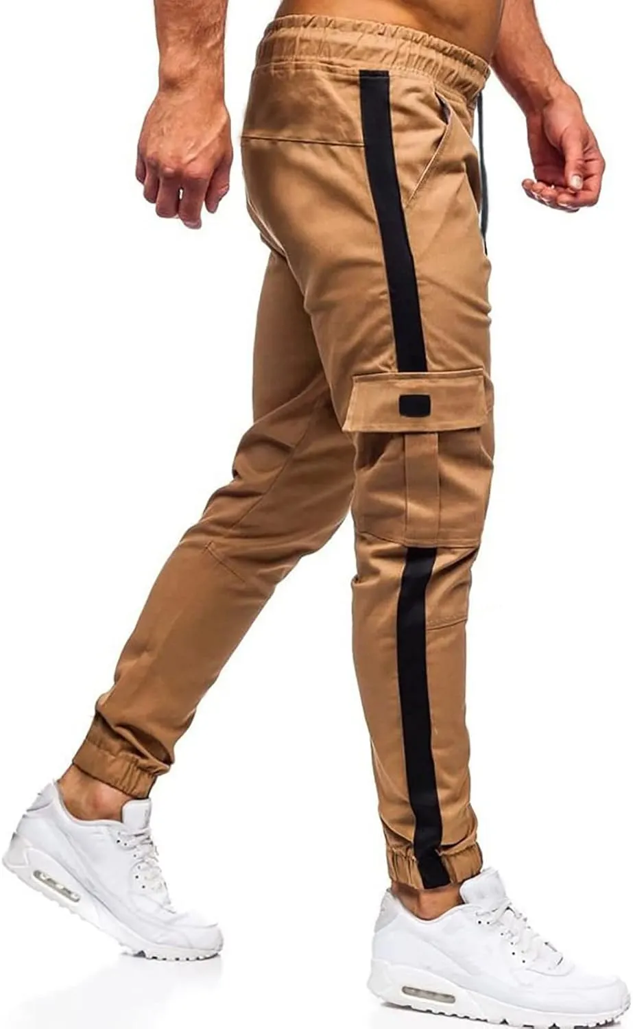 Cargo Pants for Men Relaxed Fit Slim Fit Tapered Gym Running Workout Pants Athletic Drawstring Joggers with Pockets