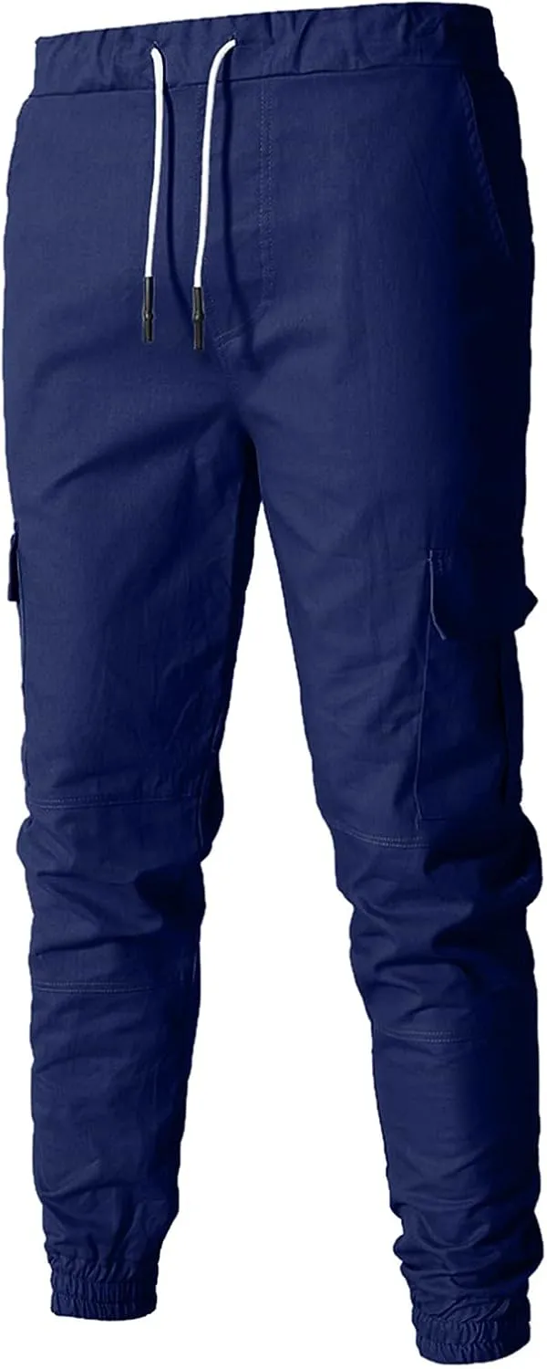 Cargo Pants for Men Relaxed Fit Stretch Elastic Waist Hiking Pants Sport Pants Jogger Sweatpants Men's Pants Straight