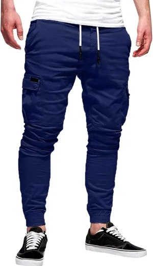 Cargo Pants for Men Relaxed Fit Stretch Elastic Waist Hiking Pants Sport Pants Jogger Sweatpants Men's Pants Straight