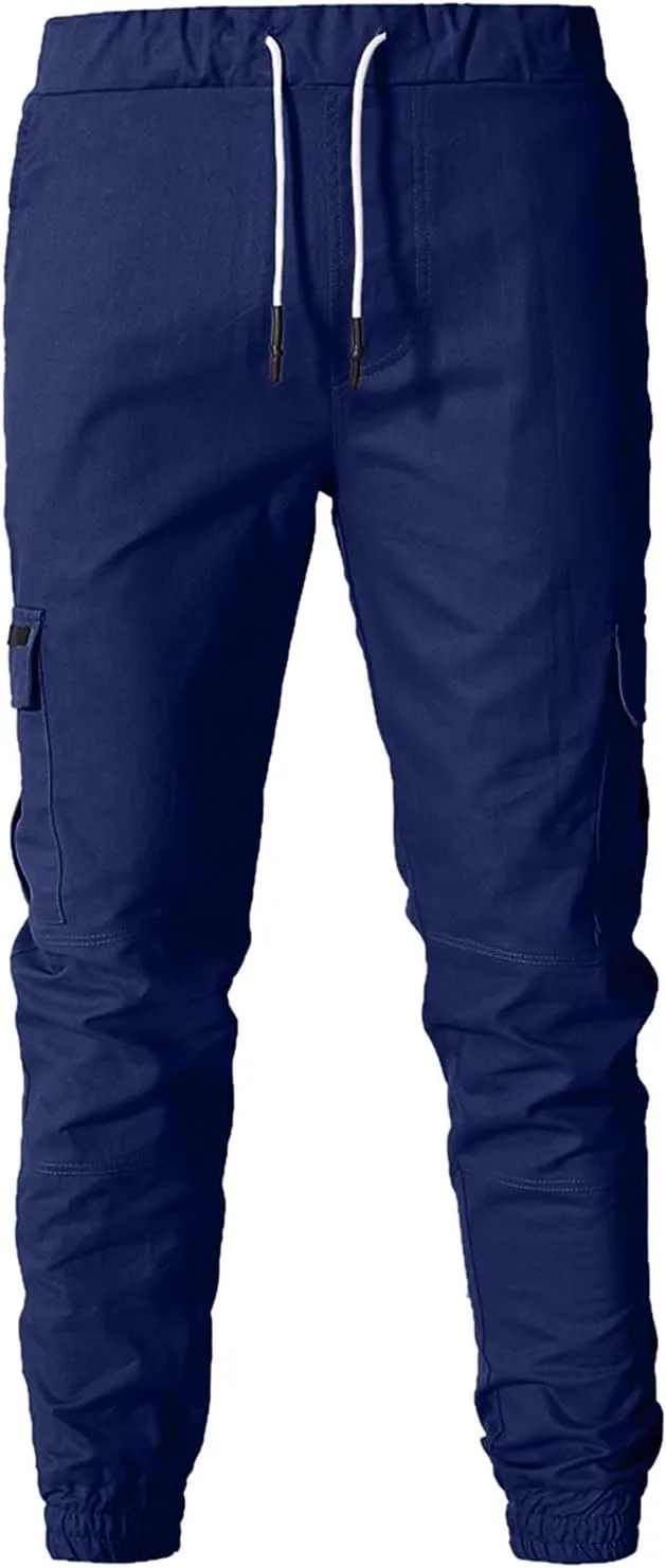 Cargo Pants for Men Relaxed Fit Stretch Elastic Waist Hiking Pants Sport Pants Jogger Sweatpants Men's Pants Straight