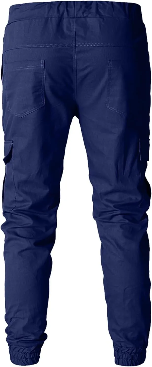 Cargo Pants for Men Relaxed Fit Stretch Elastic Waist Hiking Pants Sport Pants Jogger Sweatpants Men's Pants Straight