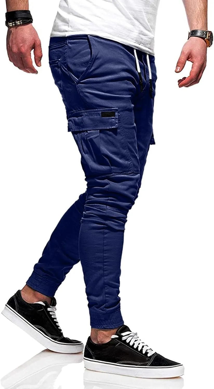 Cargo Pants for Men Relaxed Fit Stretch Elastic Waist Hiking Pants Sport Pants Jogger Sweatpants Men's Pants Straight