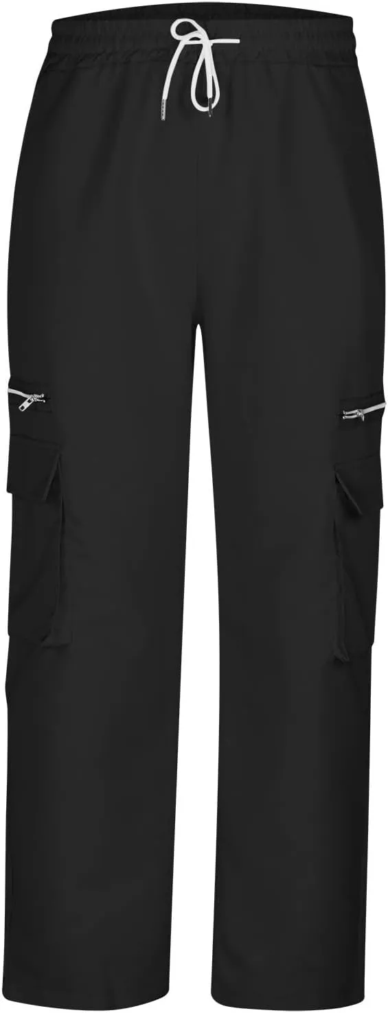 Cargo Work Trousers for Men Smart Casual Pants Straight Leg Pant Elastic Waist Trousers Gym Sweatpants Outdoor