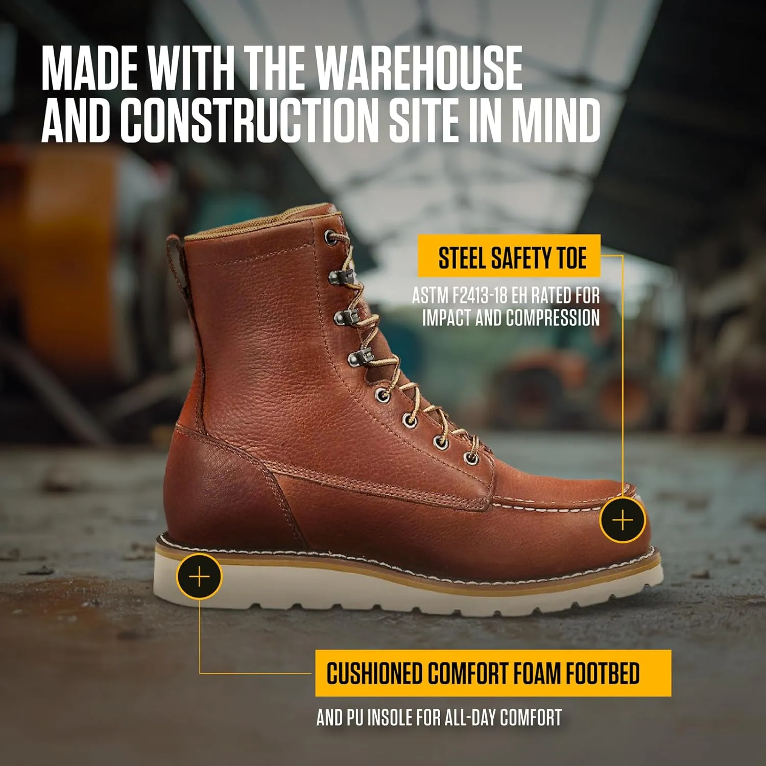 Carhartt Men's Wp 8-inch Moc Steel Toe Wedge Work Boot