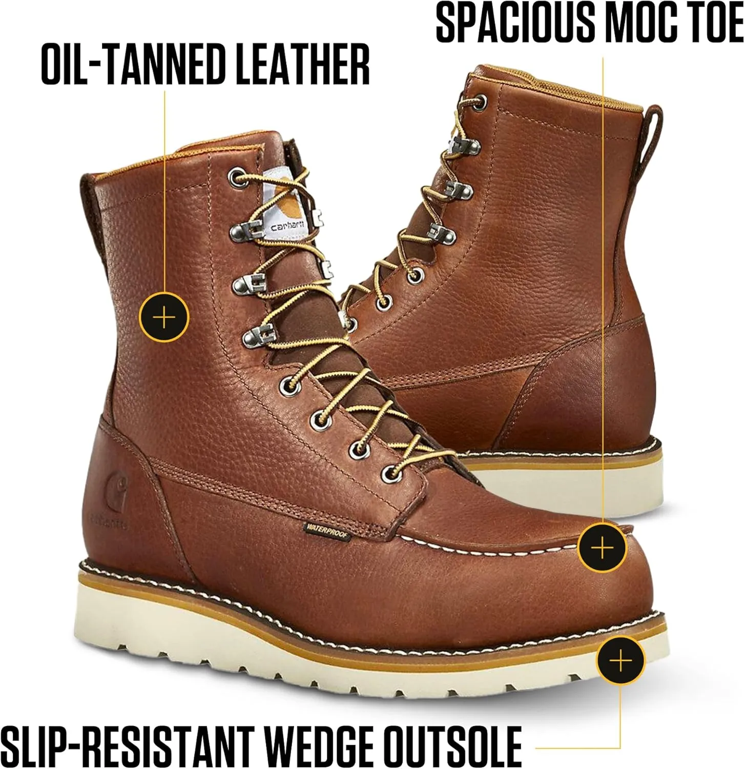 Carhartt Men's Wp 8-inch Moc Steel Toe Wedge Work Boot
