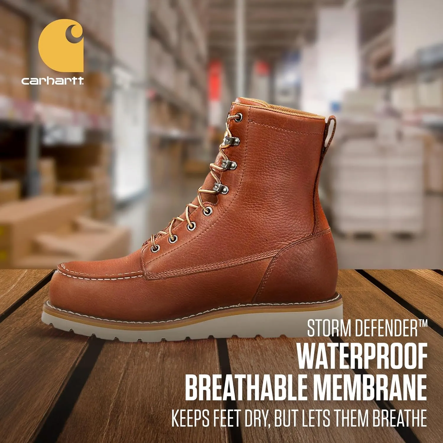 Carhartt Men's Wp 8-inch Moc Steel Toe Wedge Work Boot
