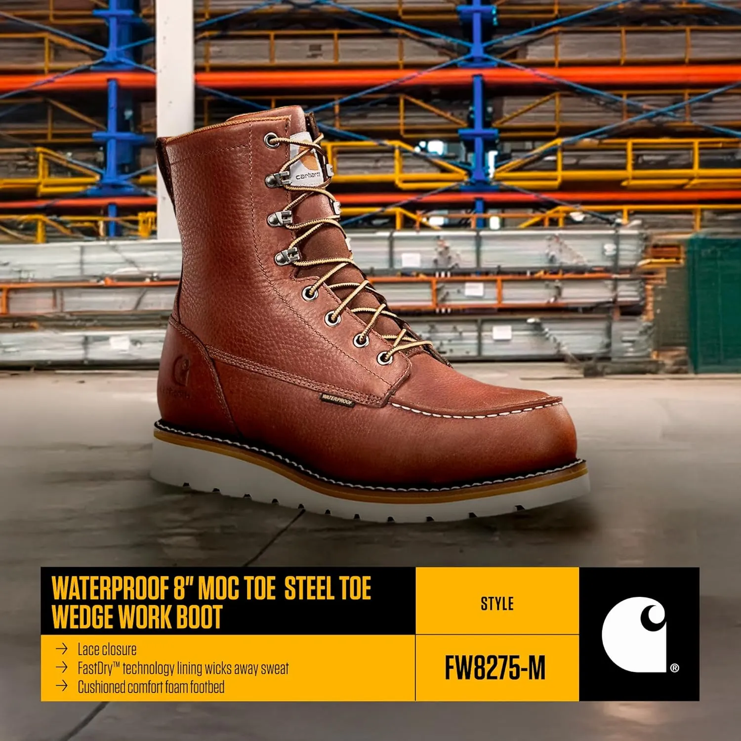 Carhartt Men's Wp 8-inch Moc Steel Toe Wedge Work Boot