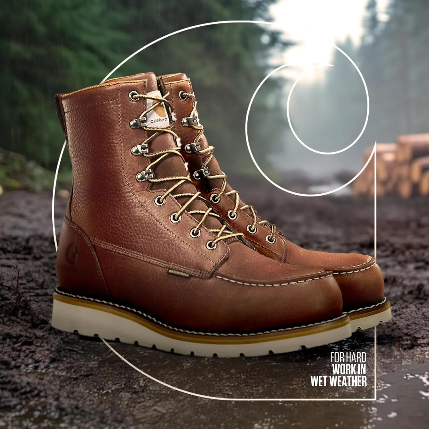 Carhartt Men's Wp 8-inch Moc Steel Toe Wedge Work Boot