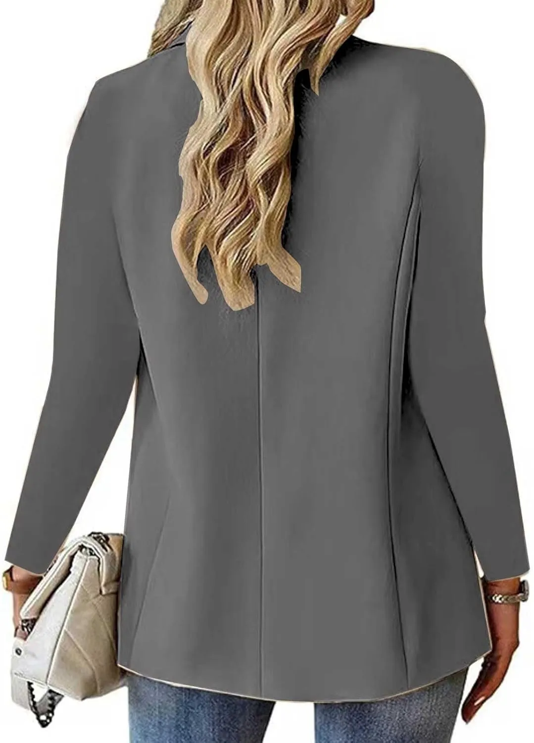 Casual Blazer for Women Professional Work Suit Jacket Long Sleeve Button Open Front Cardigan Blazer Trendy Clothes