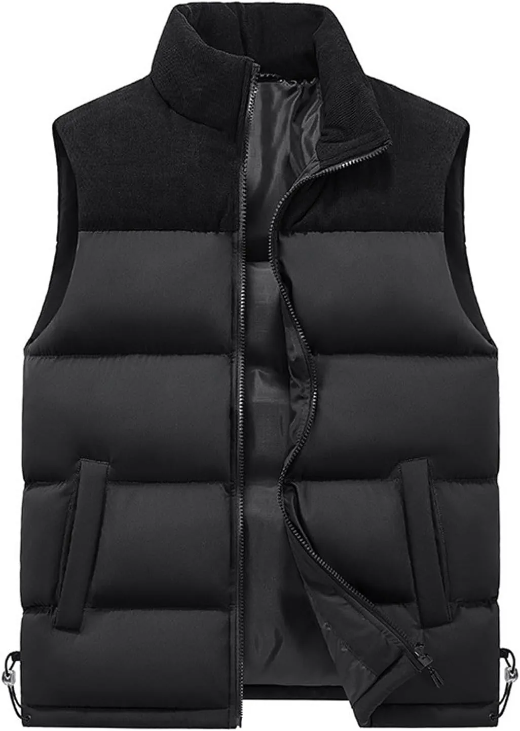 Casual Puffer Vest for Men 2024 Trendy Stand Collar Quilted Vest Outdoor Warm Winter Sleeveless Jacket Outerwear