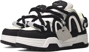 Casual Sports Skateboard Shoes, Thick-Soled Skateboard Shoes, Low-top, Thick Straps, Waffle Accessories, Shock-Absorbing, Breathable Upper