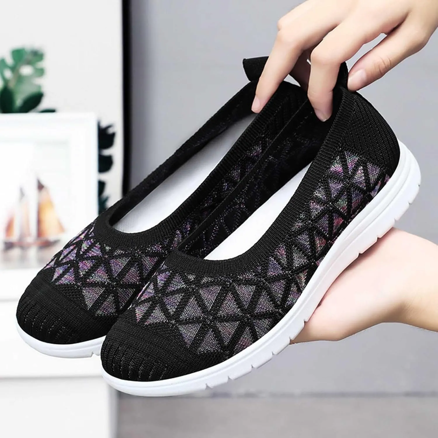 Cathalem Hands Free Walking Shoes for Women Slip on Sneakers with Arch Support Lightweight Orthopedic Casual Running Shoes