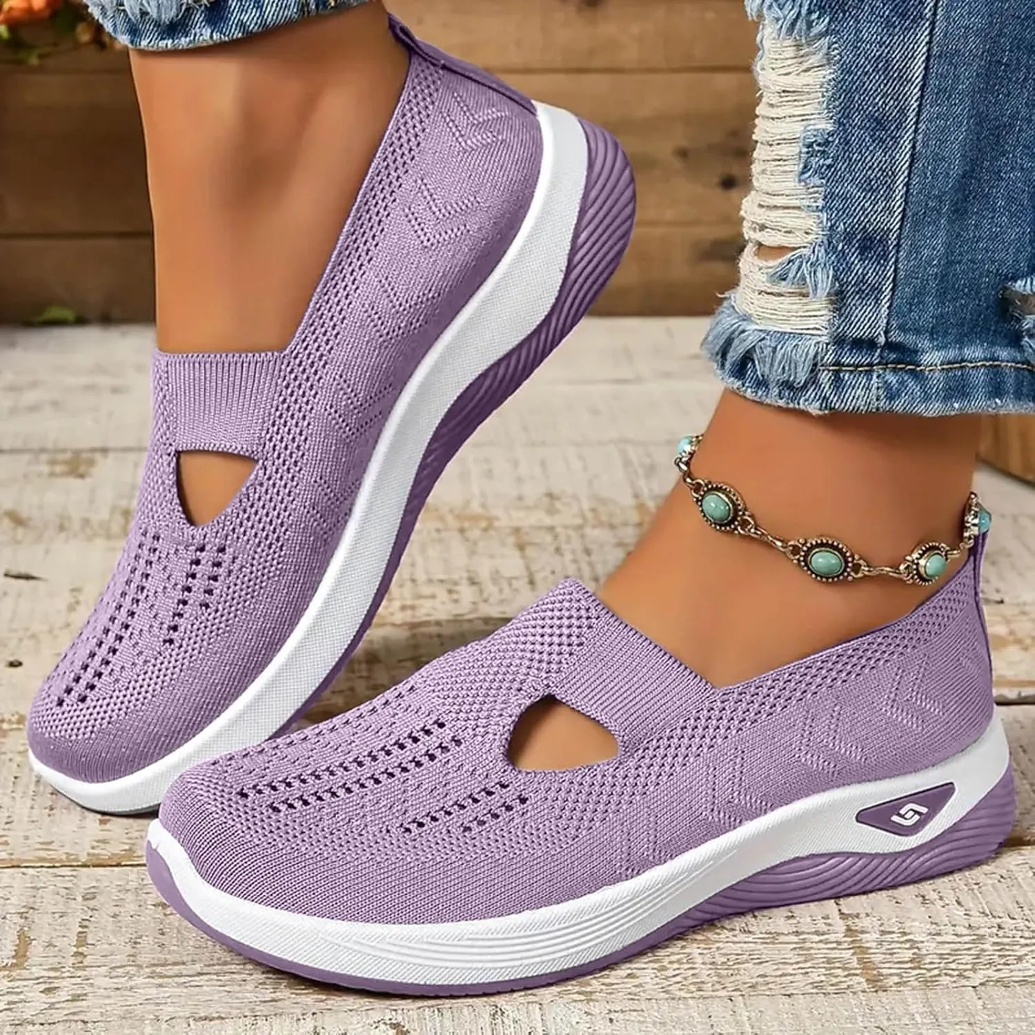 Cathalem Orthopedic Shoes for Women, 2024 New Women's Woven Breathable Soft Sole Shoes Diabetic Shoes for Women