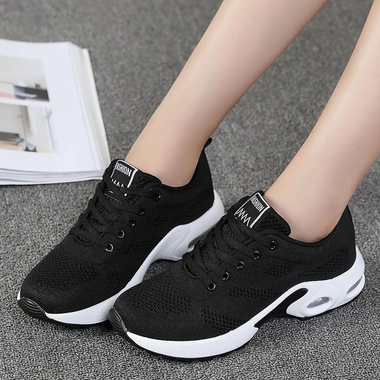 Cathalem Orthopedic Sneakers for Women Air Cushion Running Shoes Lightweight Tennis Walking Shoes Mesh Breathable Sneakers