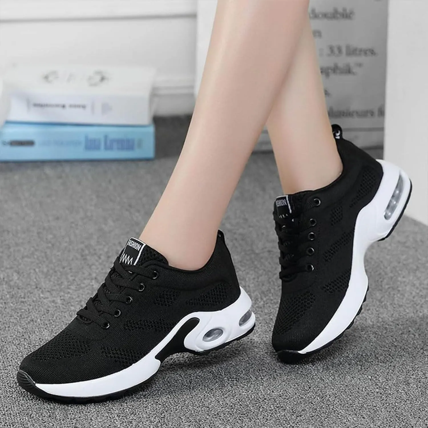 Cathalem Orthopedic Sneakers for Women Air Cushion Running Shoes Lightweight Tennis Walking Shoes Mesh Breathable Sneakers