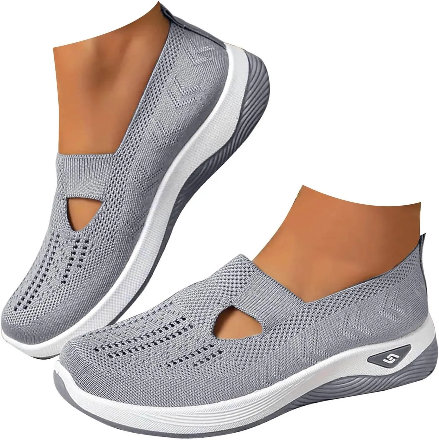 Cathalem Walking Shoes for Women, 2024 New Women's Woven Breathable Soft Sole Shoes Diabetic Shoes for Women