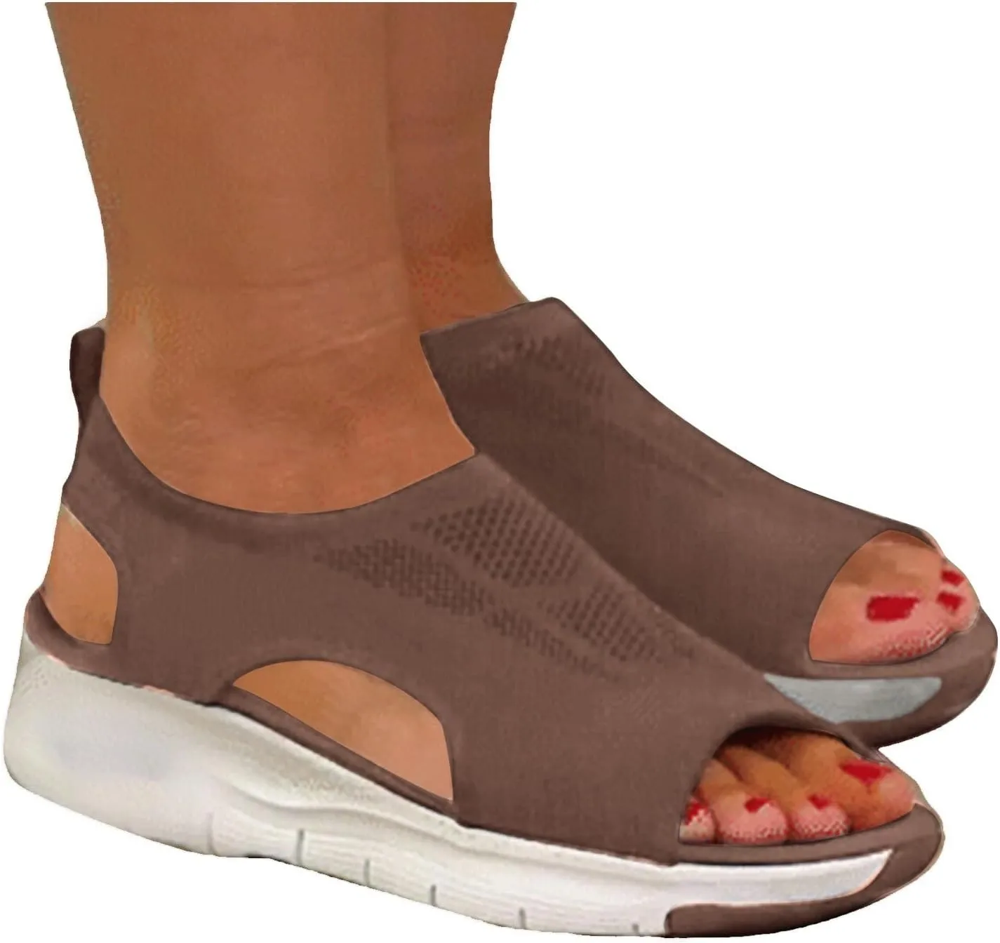 Cathalem Women's Breathable Orthopedic Sandals, 2024 New Soft Shoes Go Walking Slip on Diabetic Foam Shoes Arch Support Shoes